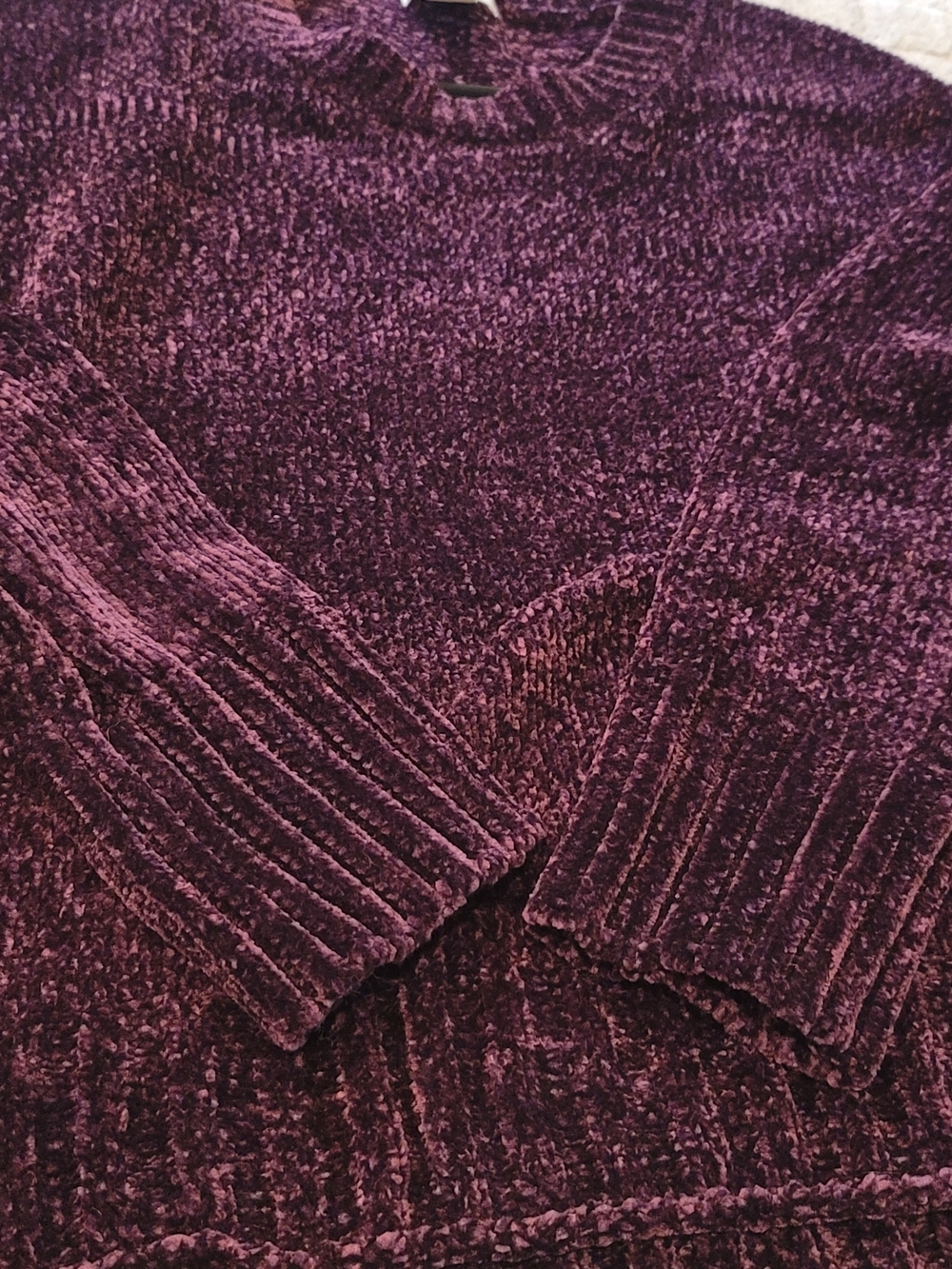 CHRISTIAN SIRIANO Chenille Plum / Purple Crewneck Sweater Women's Size XL - Picture 6 of 8